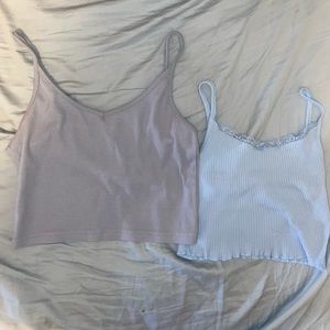 SHEIN two pack baby blue crop top and blue gray cami sizes medium